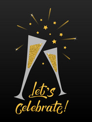 Lets celebrate hand lettering template Royalty Free Vector