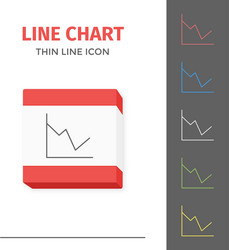 Simple line stroked chart or graph icon vector