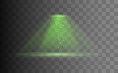 ufo light beam isolated green vector