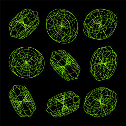 wireframe lined shapes perspective mesh 3d grid vector image