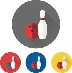 Bowling skittle and ball icons vector