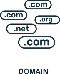 domain icon thin outline style design from web vector image