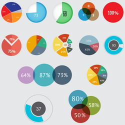 Pie Chart Set - Data Visualization Icons vector image