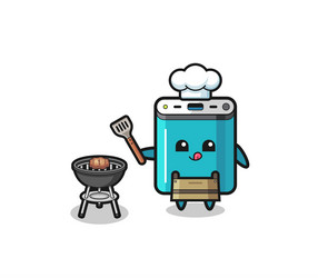 power bank barbecue chef with a grill vector