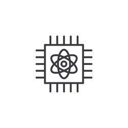quantum computing icon set on white background vector image