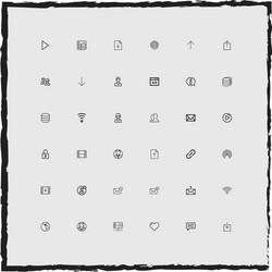 web simple linear icons set vector image