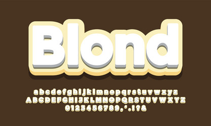 yellow soft with white 3d font effect or text vector image
