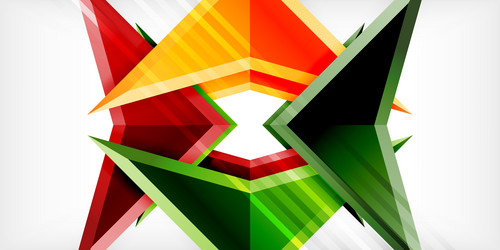 abstract background color triangles and arrows vector image