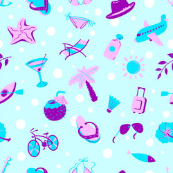 background with summer and beach objects vector image