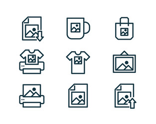 print on demand icons collection vector