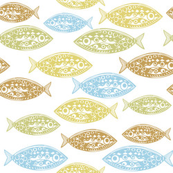 seamless pattern of fish abstract texture elements vector