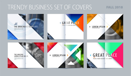 abstract double-page brochure design triangular vector image