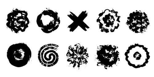 circle shape texture design element set vector image