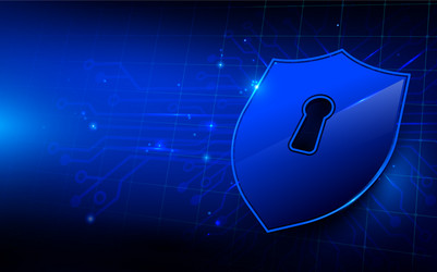Data Security Shield - Circuit Background vector image