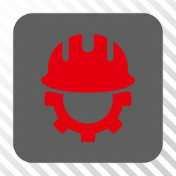 development hardhat rounded square button vector image