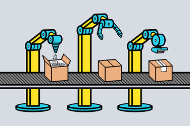 industrial robot arm vector