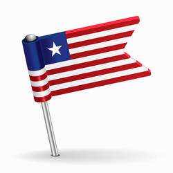 Liberian Flag Pointer Map vector image