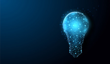 lightbulb low poly design with connecting vector image