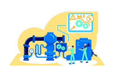 automatization of machinery flat concept vector