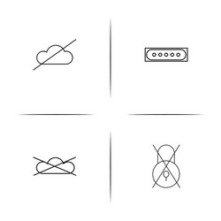 cyber security simple linear icons set outlined vector image