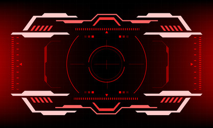 hud sci-fi interface screen view red design vector image