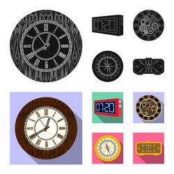 isolated object of clock and time logo set vector image
