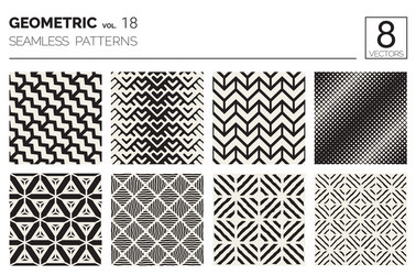 minimal geometric seamless patterns set vector