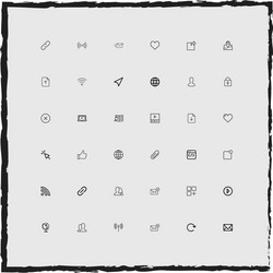 web simple linear icons set vector image