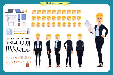 Woman architect in business suit vector