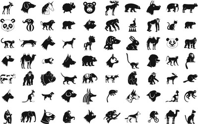 animals icon set simple style Vector Image