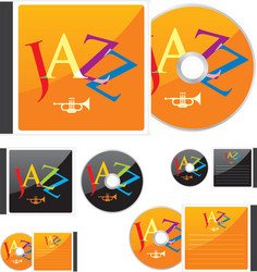 Compact disks with jazz layout vector