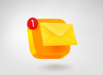 new mail concept 3d mobile application icon vector image