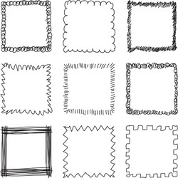 Set hand-drawn doodle frames Royalty Free Vector Image