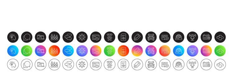 view document e-mail and idea line icons for web vector image