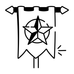 weba doodle style icon showing war banner Vector Image