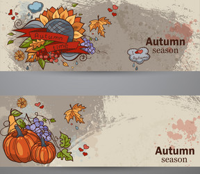 Autumn Doodle Banners Vector Image