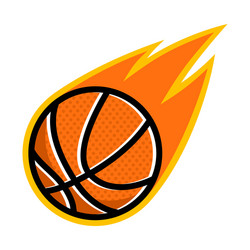 Basketball Fireball Sport Vector Image