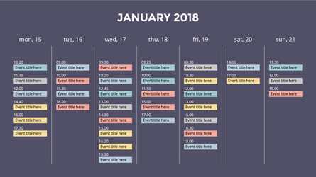 calendar infographic table chart presentation vector