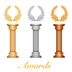 Golden antique column classic roman pillars Vector Image