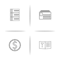 internet of things simple linear icons set vector image