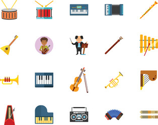 music icon set vector