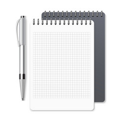 notebook empty spiral notepad and pen vector image