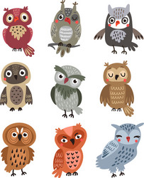 Cute owls Royalty Free Vector Image - VectorStock