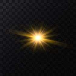 Realistic detailed 3d golden star light sparkle vector