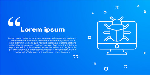 white line system bug on monitor icon isolated vector image