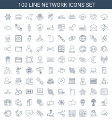 100 network icons Royalty Free Vector Image - VectorStock