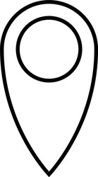 black outline map pointer simple flat icon vector image