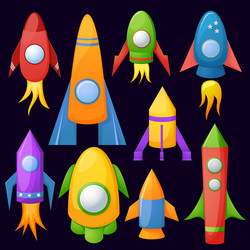 Colorful rockets Royalty Free Vector Image - VectorStock