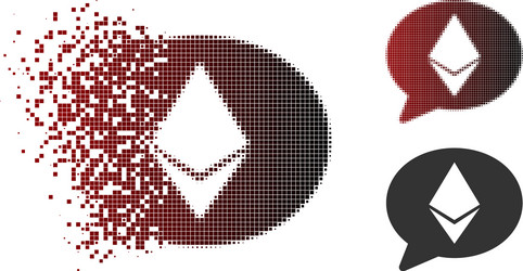 dissolved pixel halftone ethereum message balloon vector image