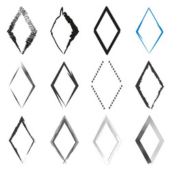 abstract ink diamonds sketch style frames sharp vector image